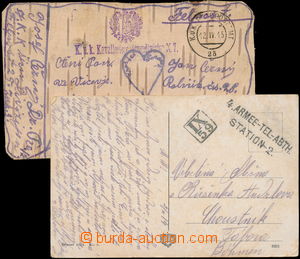 174231 - 1914-15 comp. of 2 entires, 1x card on birch bark with nice 