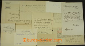 174245 - 1890-1950 UMĚLCI/ sestava 20 dopisů a lístků s podpisy v