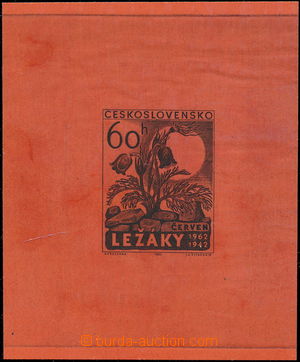 174265 - 1962 PLATE PROOF  Pof.1254, 20. Lidice Memorial 60h, plate p