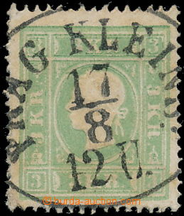 174343 - 1858 Mi.12II, FJI 3Kr zelená, dobře centrovaná, sytějš