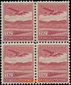 174404 -  Pof.L8A, 1CZK red, line perforation 12¼;, as blk-of-4;