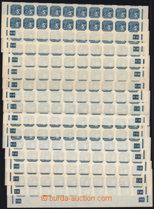 174432 - 1943 Pof.NV11, issue II., 5h blue, complete set 30 pcs of bn