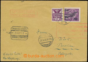 174459 - 1927  1. let PRAHA - BERLIN, Let-tiskopis adresovaný do Ber