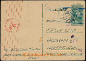 174522 - 1944 GHETTO TEREZÍN  maďarská dopisnice Mi.P112 adresovan
