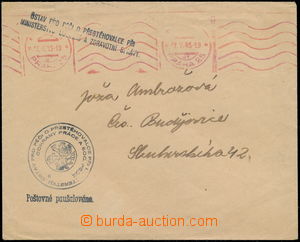 174524 - 1945 POŠTOVNÉ PAUŠALOVÁNO  dopis bez frankatury, vylomen