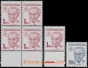 174567 - 1983-88 Pof.2574, Husák 50h bez podtisku + Pof.2825, Husák