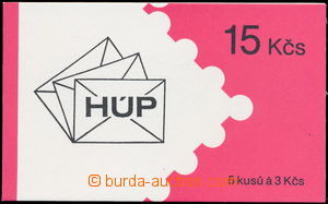 174623 - 1993 ZS5, HÚP Praha červený 15 Kčs, vlepeny zn. Pof.14, 