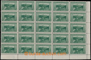 174688 - 1906 Mi.32, Landscape 5h green, LR corner block-of-25 with m