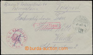 174700 - 1914 K.u.K RADIOSTATION NR.3, red round postmark with eagle 