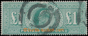 174730 - 1911-13 SG.320, £1 zelená, kruhové raz.; takřka nezn