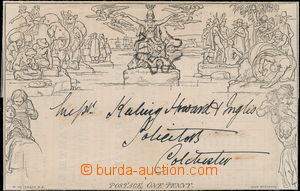 174733 - 1840 Mulready Letter sheet SG.ME1, 1 Penny, z Londýna do Co