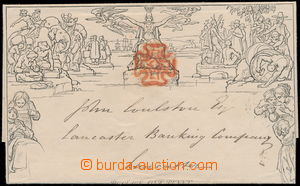174735 - 1840 Mulready Letter sheet SG.ME1, 1 Penny, z Londýna do La