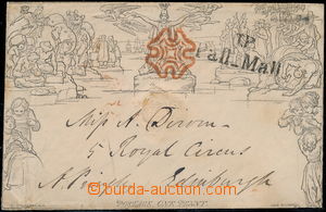 174740 - 1840 Mulready Envelope SG.ME2, 1 Penny, z Londýna do Edinbu