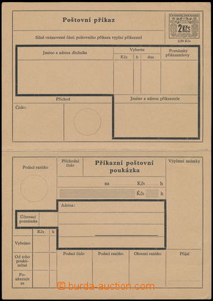 174742 - 1946 CPA4, Postal order 2Kčs, neodděleno, folded; light fa
