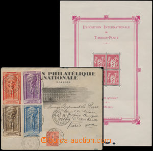 174794 - 1925 Mi.Bl.1, Výstavní aršík Paříž 1925, různé dv, 