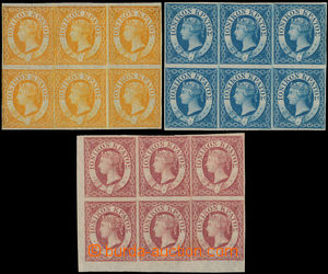 174827 - 1859 SG.1-3, 6-bloky Viktorie 1/2P, 1P, 2P (rohový !); bezv