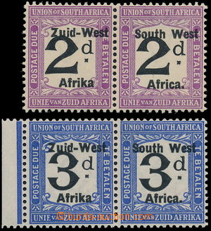 174862 - 1923 SG.D11a, D12a, Doplatní známky 2P a 3P ve 2-páskách
