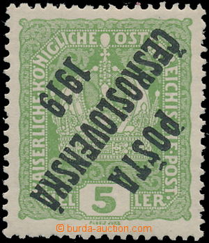 174915 -  Pof.34Pp, Crown 5h green, inverted overprint type I., Opt f
