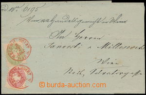 174961 - 1865 skládaný R-dopis v místě vyfr. zn. Mi.31+32, červe
