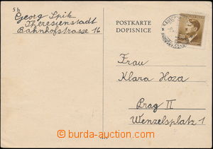 175005 - 1943 GHETTO TERESIENSTADT, preprinted postcard - thanks for 