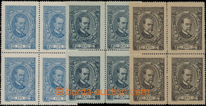 175011 -  Pof.140-142, 125h - 1000h, complete set in blocks of four, 