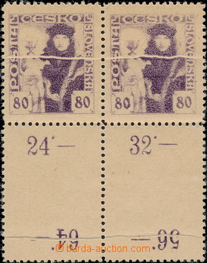 175042 -  Pof.162, 80h fialová ve 2-pásce, s dolní částí meziar