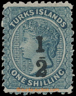175057 - 1881 SG.11b, Viktorie 1/2P na 1Sh matně modrá, přetisk s 