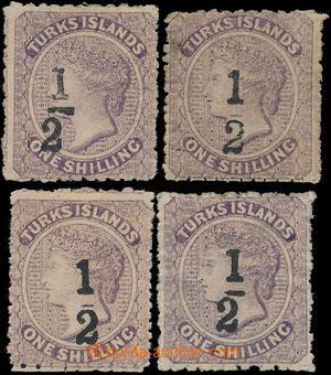 175058 - 1881 SG.12,12b,13,14, Viktorie 1/2P na 1Sh fialová, 1x vzá