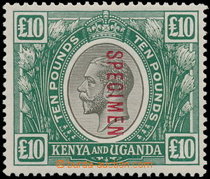 175108 - 1922-1927 SG.100s, Jiří V. 10£ černá / zelená, SPE