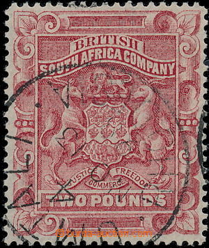 175117 - 1892 SG.11, Coat of arms 2£ dark pink-red, perfect piec