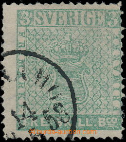 175147 - 1855 Mi.1a, Coat of arms TRE SKILL,pale blue-grem, black dat