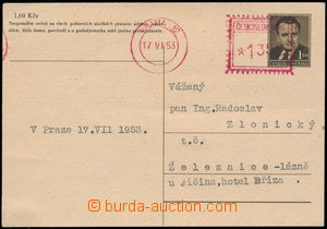 175220 - 1953 dopisnice CDV99B, dofrankovaná OVS PRAHA 12/ 17.VI.53/