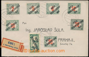 175266 - 1920 filatelistický motivovaný R-dopis, vylepeny uherské 