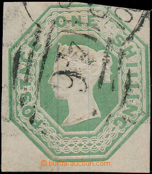 175309 - 1847 SG.54, 1Sh matně zelená, čtyřúhelník; na 2 stran