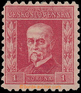 175336 - 1925 Pof.199x, Rytina 1Kč červená, IV. typ bez pruhů, hl