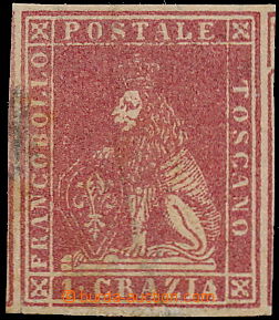 175382 - 1857 Sass.12, Heraldický lev 1Cr karmínová; velmi pěkný