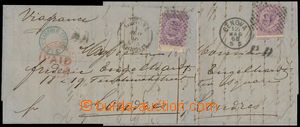 175394 - 1868 2 dopisy se Sass.21, V.E.II. 60C světle fialová (De L