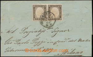 175414 - 1860 Sass.14Bd, Victor Emanuel II. pair 10C bruno olivastro 