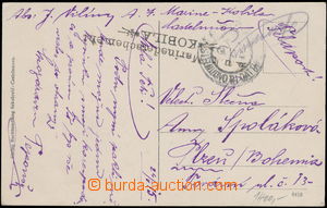 175487 - 1915 MARINEDETACHEMENT KOBILA  2-lines black postmark on Ppc