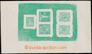 175507 - 1920 PLATE PROOF  5 various designes on/for Czechosl. stamp.