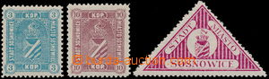 175599 - 1916 POLEN  Mi.1, 2, 5, Lokální vydání SOSNOWICE Znak 3K
