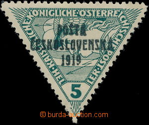 175664 -  Pof.56, Trojúhelník 5h zelená, II. typ přetisku; zk. Mr