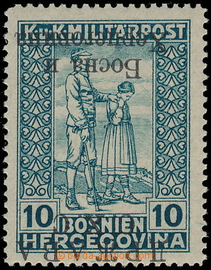 175716 - 1918 Mi.19II, přetisková 10+2H tmavě modrozelená s přev