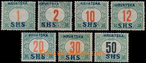 175731 - 1918 Mi.27-30, 32-34Y, vydání pro Chorvatsko Doplatní 1f-