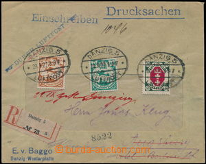 175796 - 1922 R+Let-dopis do Německa, vyfr. let. zn. Mi.66, 69 a 80,