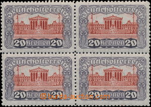 175816 - 1920 Mi.291B, 20Kr Parlament, ŘZ 11½, žilkovaný pap