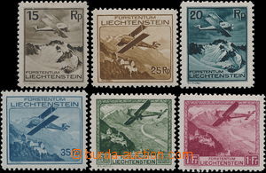 175823 - 1930 Mi.108-113, Letadla a krajiny 15Rp-1Fr, kompletní sér