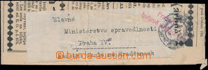 175840 - 1918-19? novinový rukáv zaslaný na Ministerstvo spravedln