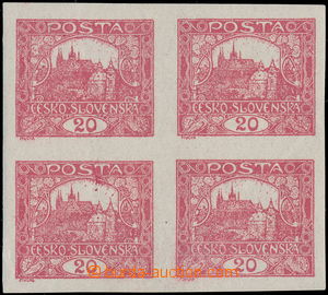 175971 -  Pof.9N STp, 20h carmine, block of four (!) with joined bar 