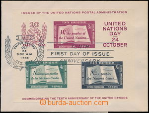 175979 - 1955 Mi.Bl.1II, aršík Charta OSN na obálce s raz. 1. dne